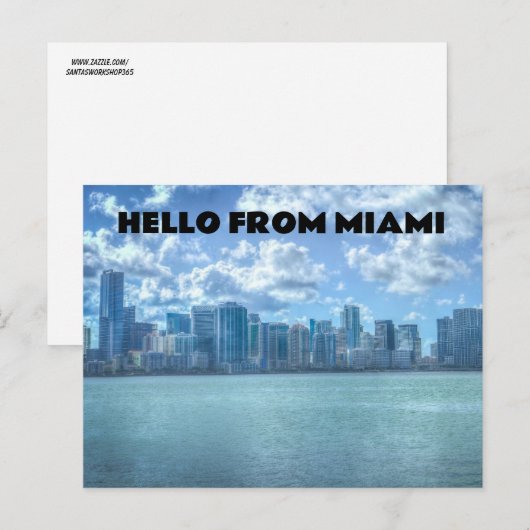 hallo VAN MIAMI FLORIDA SKYLINE BRIEFKAARTEN (Voorkant / Achterkant)