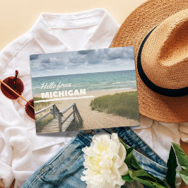 Hallo Van Michigan Beach Vibes Briefkaart