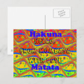 hallo van Mombasa met Love Hakuna Matata-kaarten Briefkaart (Voorkant / Achterkant)