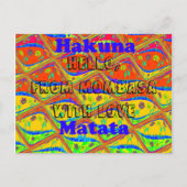 hallo van Mombasa met Love Hakuna Matata-kaarten Briefkaart (Voorkant)