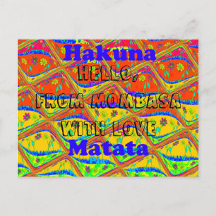 hallo van Mombasa met Love Hakuna Matata-kaarten Briefkaart