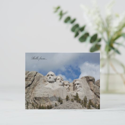 hallo van... Mount Rushmore Briefkaart (Staand voorkant)