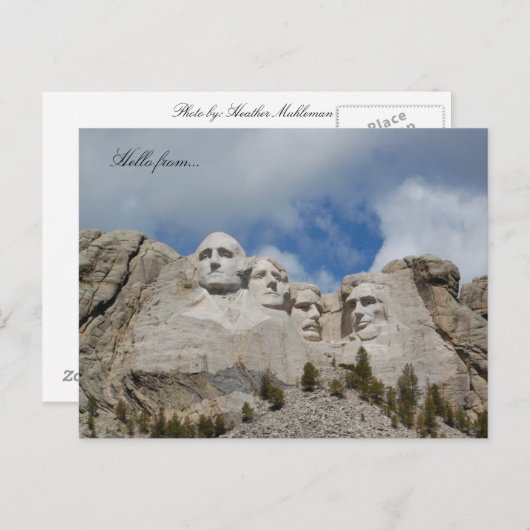 hallo van... Mount Rushmore Briefkaart (Voorkant / Achterkant)