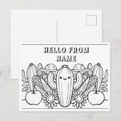 Hallo van [Name] - Kleurrijk Briefkaart voor kinde (Voorkant / Achterkant)