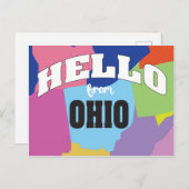 hallo van Ohio overzicht van de staat Briefkaart (Voorkant / Achterkant)