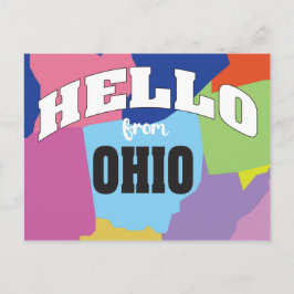 hallo van Ohio overzicht van de staat Briefkaart