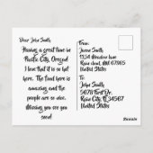 Hallo van Oregan reizen briefkaart (Achterkant)