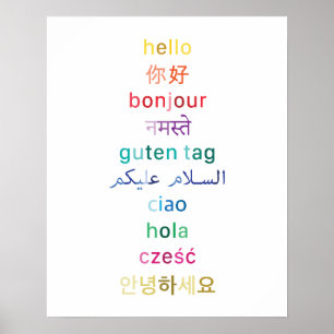 "Hallo" van over de hele wereld - 16 x 20 Poster