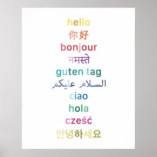 "Hallo" van over de hele wereld - 16x20 Poster (Voorkant)