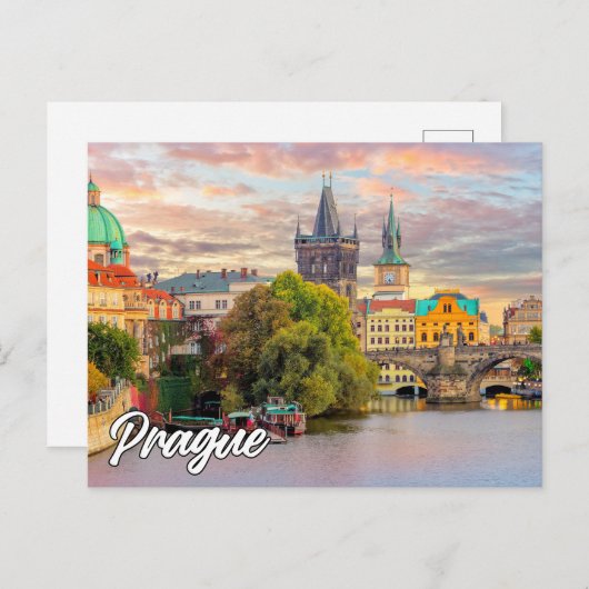 Hallo Van Praag, Tsjechië Briefkaart (Voorkant / Achterkant)