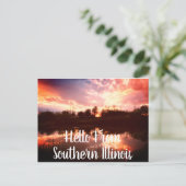hallo van Southern Illinois Pond Sunset Briefkaart (Staand voorkant)