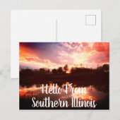 hallo van Southern Illinois Pond Sunset Briefkaart (Voorkant / Achterkant)