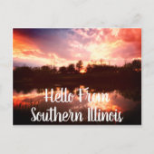 hallo van Southern Illinois Pond Sunset Briefkaart (Voorkant)