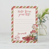 hallo van uw Elf, Letter Notecard Kaart (Staand voorkant)