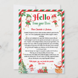 Hallo van uw elfen Kerstmis Aankomst Brief  Kaart