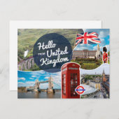Hallo van Verenigd Koninkrijk Briefkaart (Voorkant / Achterkant)