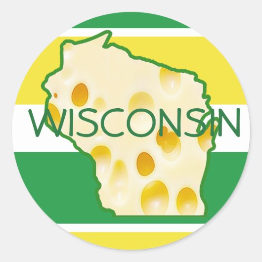 Hallo van Wisconsin Swiss Cheese Head Stickers (Voorkant)