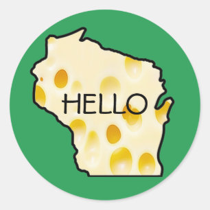Hallo van Wisconsin Swiss Cheese Head Stickers