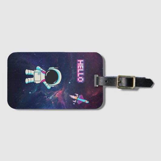 Hallo Vanuit de ruimte. Bagagelabel (Voorkant (horizontaal))