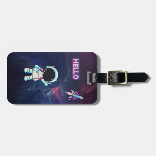 Hallo Vanuit de ruimte. Bagagelabel (Voorkant horizontaal)