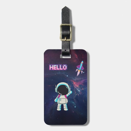 Hallo Vanuit de ruimte. Bagagelabel (Voorkant verticaal)