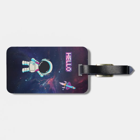 Hallo Vanuit de ruimte. Bagagelabel (Achterkant horizontaal)