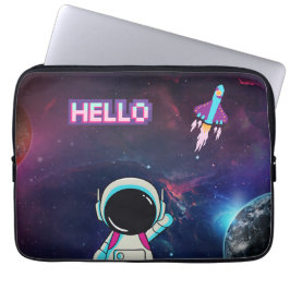 hallo "Vanuit de ruimte" Laptop Sleeve