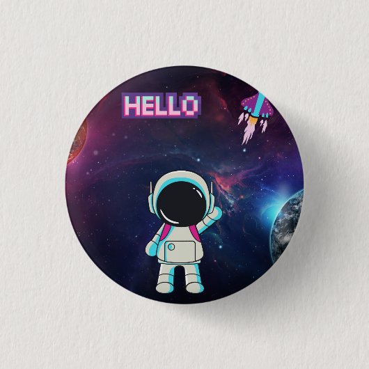 Hallo Vanuit de ruimte, Ronde Button 3,2 Cm (Voorkant)