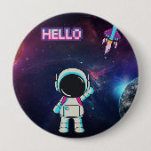 Hallo Vanuit de ruimte, Ronde Button 4,0 Cm (Voorkant)