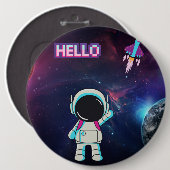 Hallo Vanuit de ruimte, Ronde Button 6,0 Cm (Voorkant /achterkant)