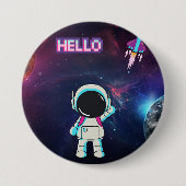 Hallo Vanuit de ruimte, Ronde Button 7,6 Cm (Voorkant)