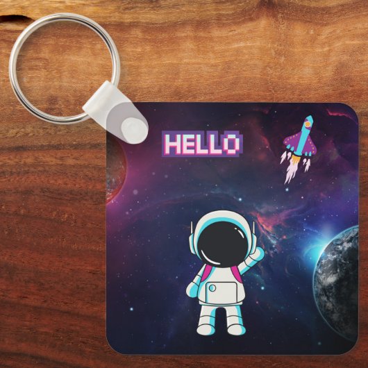 Hallo Vanuit de ruimte. Sleutelhanger (Voorkant)