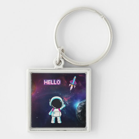 Hallo Vanuit de ruimte. Sleutelhanger (Voorkant)