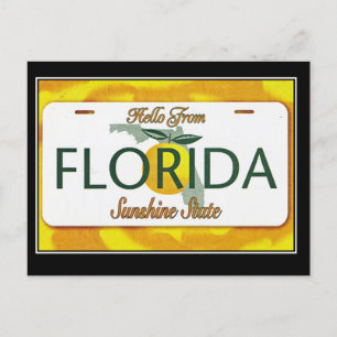 Hallo vanuit Florida Vintage Reisposter Briefkaart
