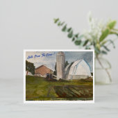 Hallo Vanuit het Boerderij Folie Feestdagen Briefkaart (Staand Voorkant)