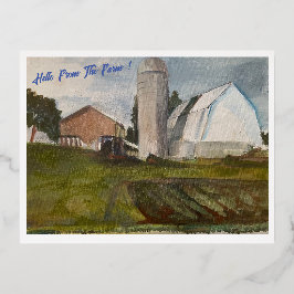 Hallo Vanuit het Boerderij Folie Feestdagen Briefkaart