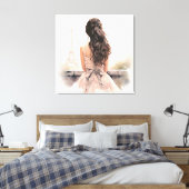 Hallo vanuit Paris Canvas Afdruk (Insitu (Slaapkamer))