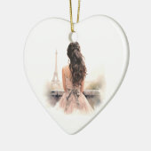 Hallo vanuit Paris Keramiek Hart Ornament (Links)