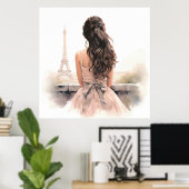Hallo vanuit Paris Poster (Thuiskantoor)