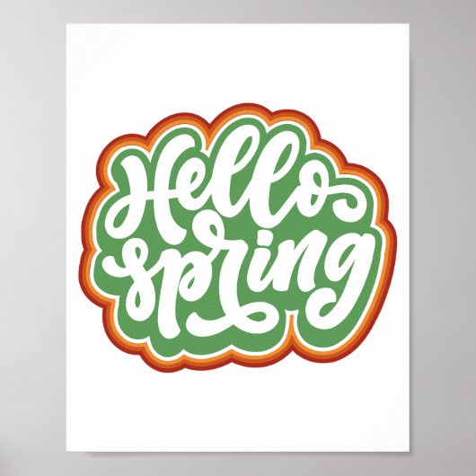 hallo veer,  kleurrijke typografische veer poster (Voorkant)