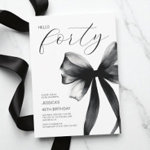 Hallo Veertig Elegante Script Boog 40ste Verjaarda