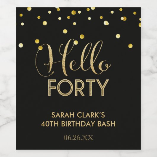 Hallo * Veertig etiketten op flessen wijn (of mous (Enkel label)