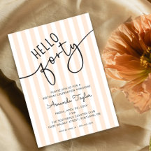 Hallo Veertig Modern Script Chic 40ste Verjaardags