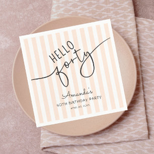 Hallo Veertig Modern Script Chic 40ste Verjaardags Servet