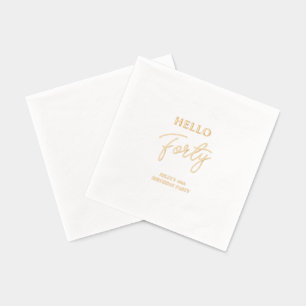 Hallo Veertig   Moderne 40e verjaardag Folie Servetten