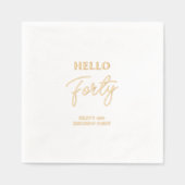 Hallo Veertig | Moderne 40e verjaardag Folie Servetten (Voorkant)