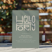 HALLO VEERTIG Moderne 40e verjaardag Kaart