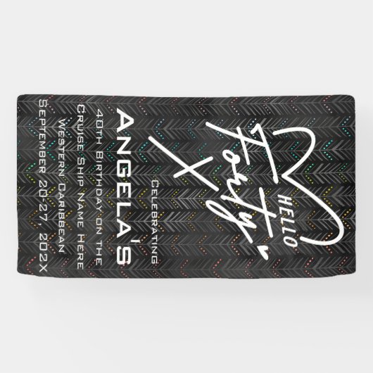 Hallo Veertig verjaardag Cruise Door Spandoek (Horizontaal)