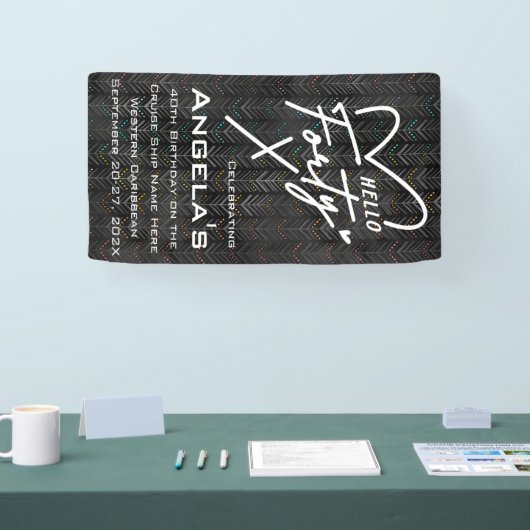 Hallo Veertig verjaardag Cruise Door Spandoek (Beurs)