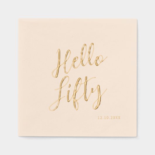 Hallo Veertig Vijftig Leeftijd Verjaardag Folie Servetten (Voorkant)
